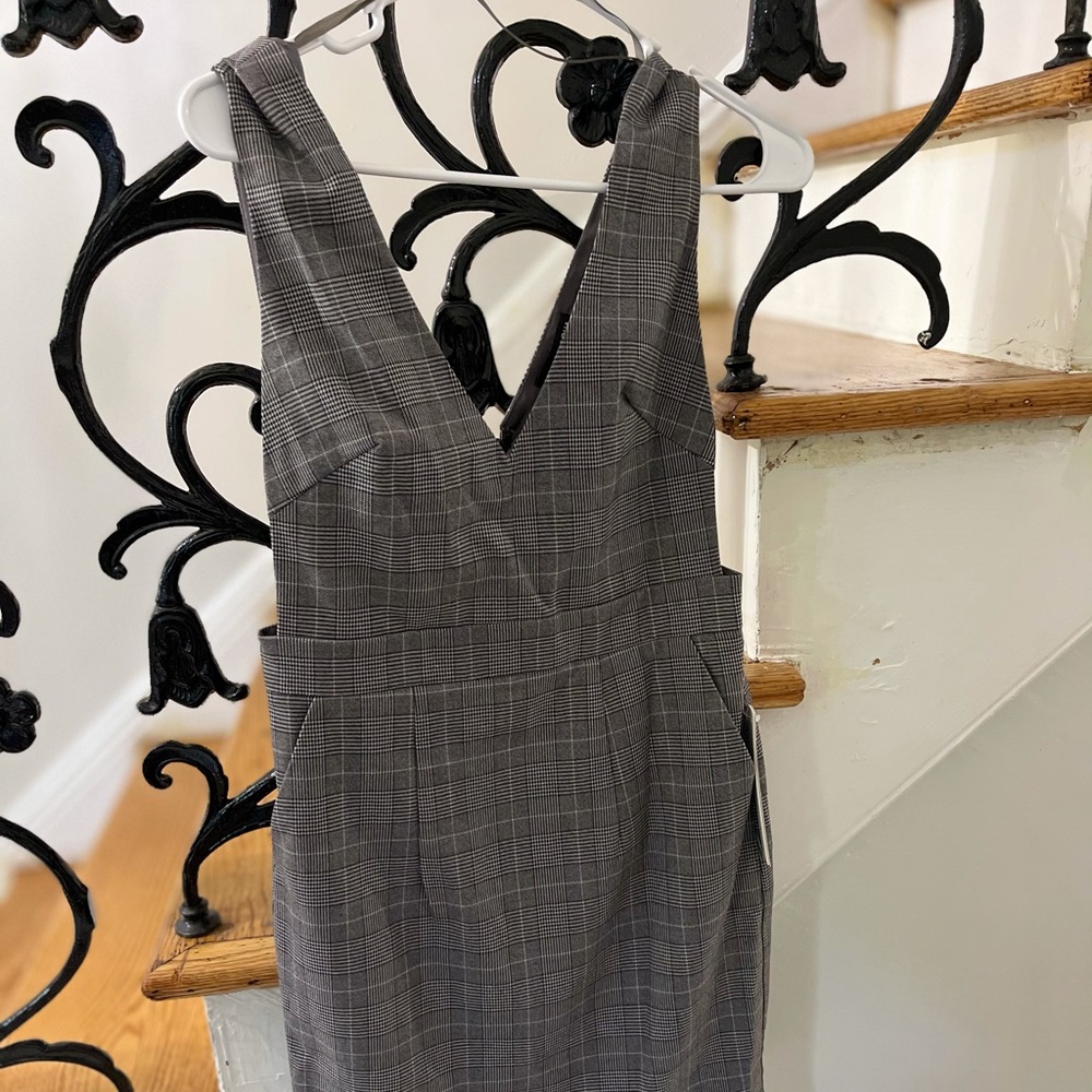 AQUA Grey Plaid Dress size XS 👗 NWT 🏷✨